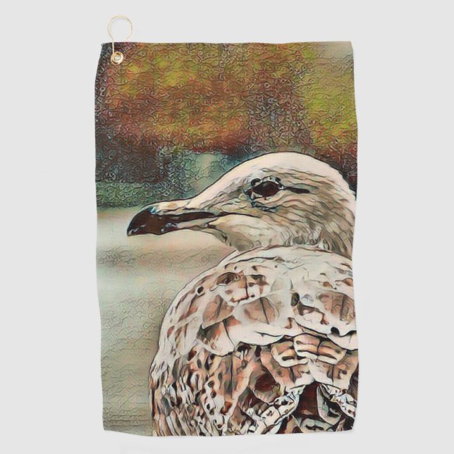 toony seagull golf towel (Front)