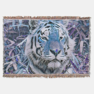 Toony Tiger blue Throw Blanket