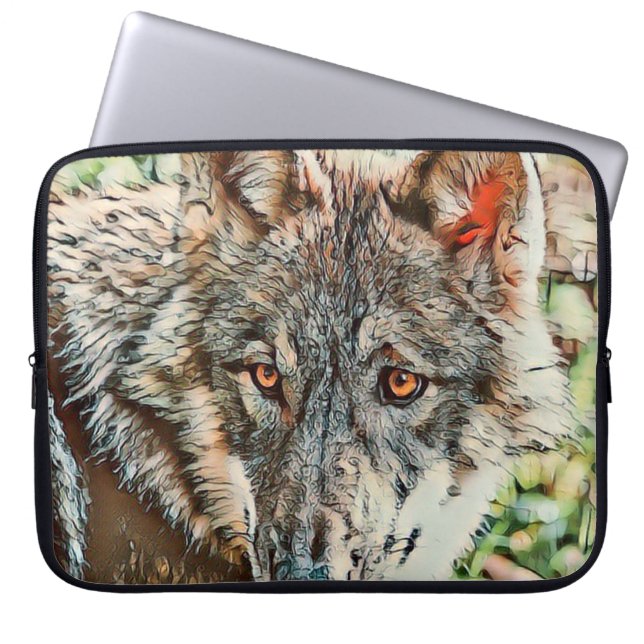 toony wolf laptop sleeve (Front)