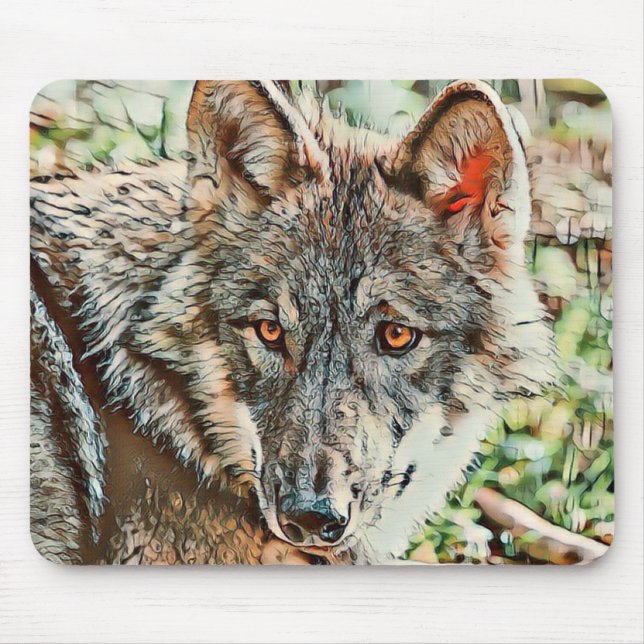 toony wolf mouse pad (Front)