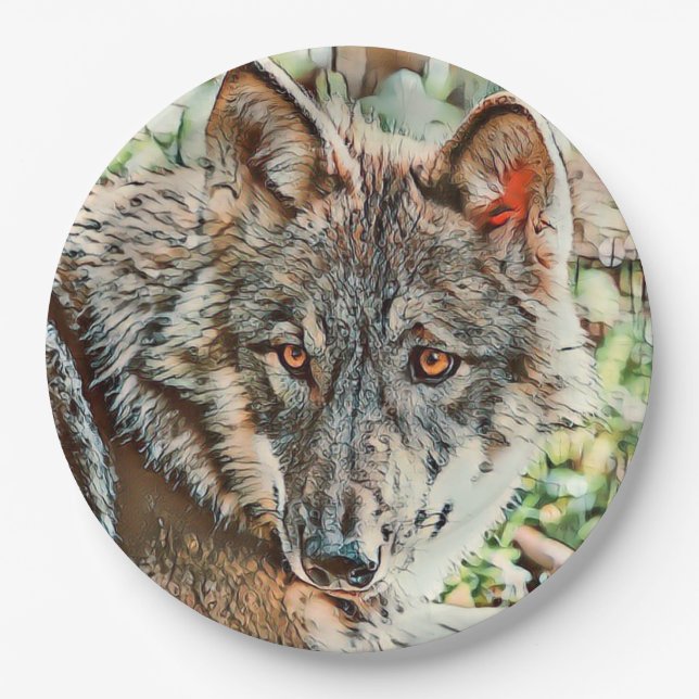 toony wolf paper plate (Front)