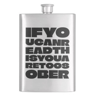 TooSober Bold Typography Classic Flask