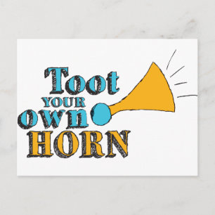 Toot your Own Horn Inspirational Art Horn Art Postcard