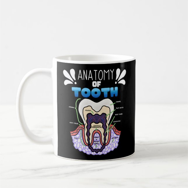 Tooth Anatomy Dentist Humour For Orthodontist Coffee Mug (Left)