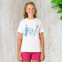 Tooth And Toothbrush Girls T-Shirt