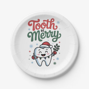 Tooth Be Merry Dental Dentist Christmas Xmas  Paper Plate