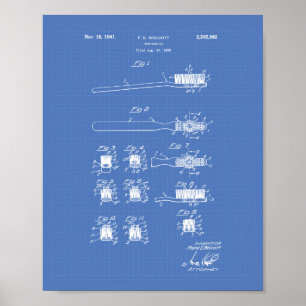 Tooth Brush 1941 Patent Art Blueprint Poster