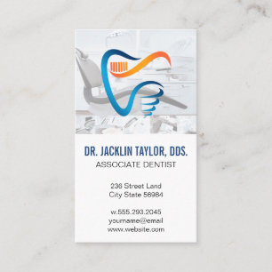 Tooth Brush Dental Logo Health Care Business Card