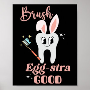 Tooth Bunny Dentist Easter Dental Istant Easter Da Poster
