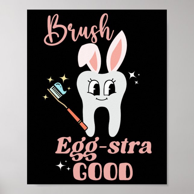 Tooth Bunny Dentist Easter Dental Istant Easter Da Poster (Front)