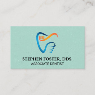 Tooth Cleaning Logo Dental Health Business Card