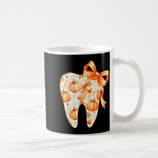 Tooth Coquette Bow Dentist Thanksgiving Dental Ist Coffee Mug (Right)