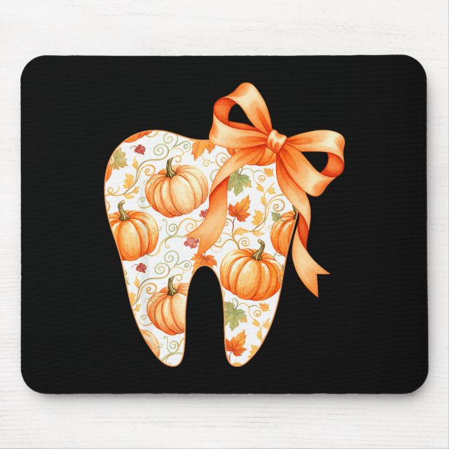 Tooth Coquette Bow Dentist Thanksgiving Dental Ist Mouse Pad (Front)
