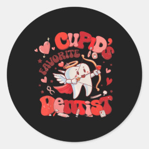 Tooth Cupid's Favorite Dentist Dental Squad Hygien Classic Round Sticker