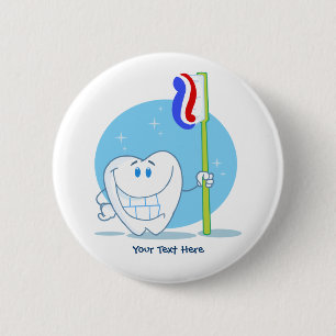 Tooth (customisable) 6 cm round badge