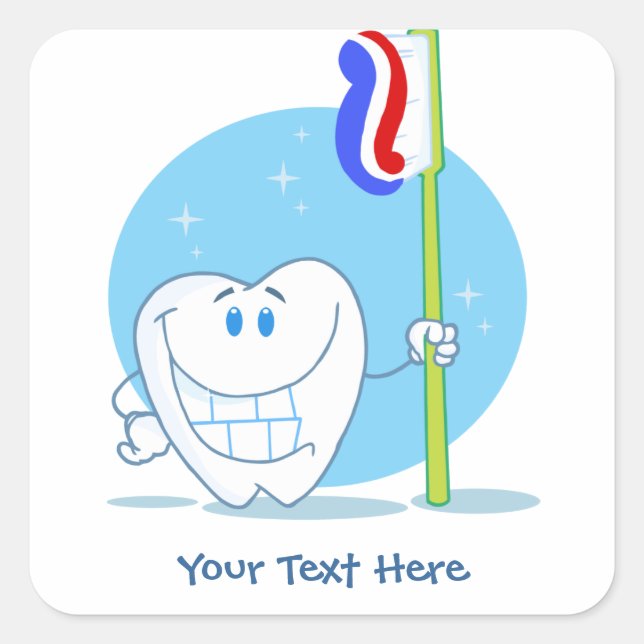 Tooth (customisable) square sticker (Front)