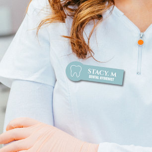 Tooth Dentist Assistant Hygienist Dental Office  Name Tag