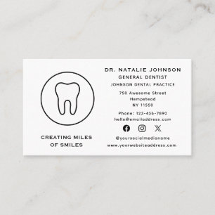Tooth Dentist Dental Clinic Dentistry Social Media Business Card