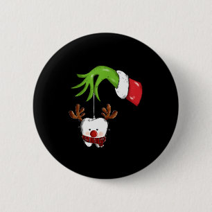 Tooth Dentist Dental Istant Teeth Christmas Rudolp 6 Cm Round Badge