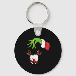 Tooth Dentist Dental Istant Teeth Christmas Rudolp Key Ring