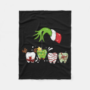 Tooth Dentist Dental Istant Teeth Christmas Santa  Fleece Blanket