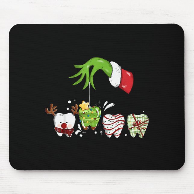 Tooth Dentist Dental Istant Teeth Christmas Santa  Mouse Pad (Front)