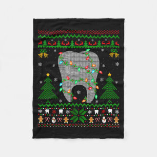 Tooth Dentist Dental Istant Teeth Ugly Christmas S Fleece Blanket