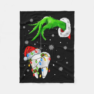 Tooth Dentist Dental Istant Teeth Xmas Christmas P Fleece Blanket