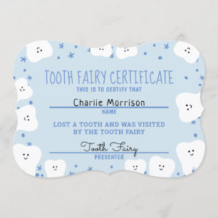 Tooth Fairy Certificate Boy 2 Invitation