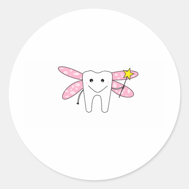 tooth fairy classic round sticker (Front)