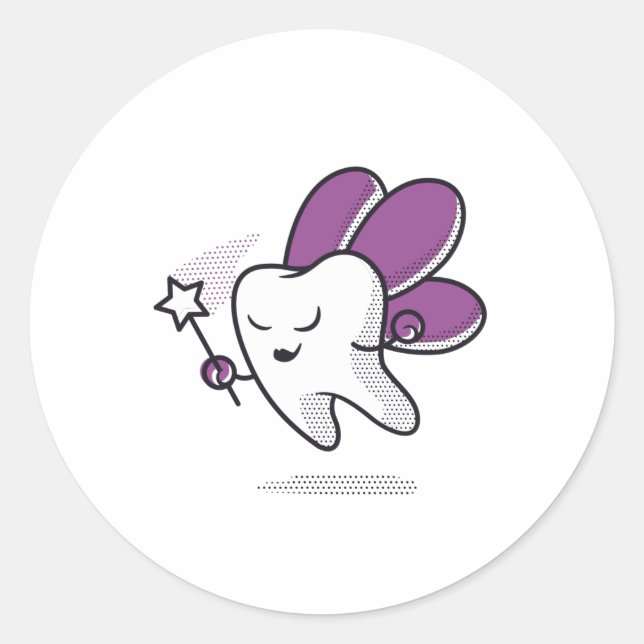Tooth fairy classic round sticker (Front)