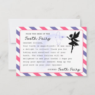 Tooth Fairy Custom Note Printable  Invitation