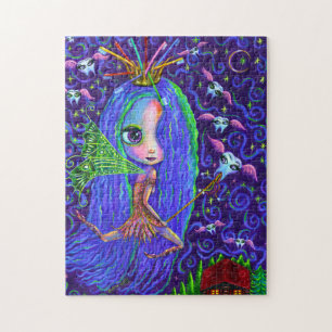 Tooth Fairy Flying Teeth Toothbrush Crown Big Eyes Jigsaw Puzzle