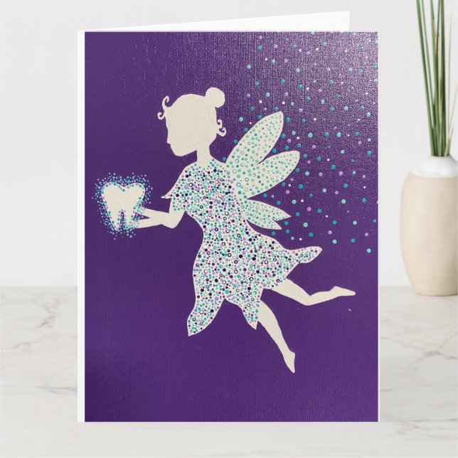 Tooth Fairy in Purple Thank You Card (Front)