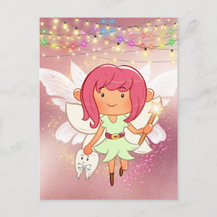 Tooth fairy letter   girl princess gold frame post postcard
