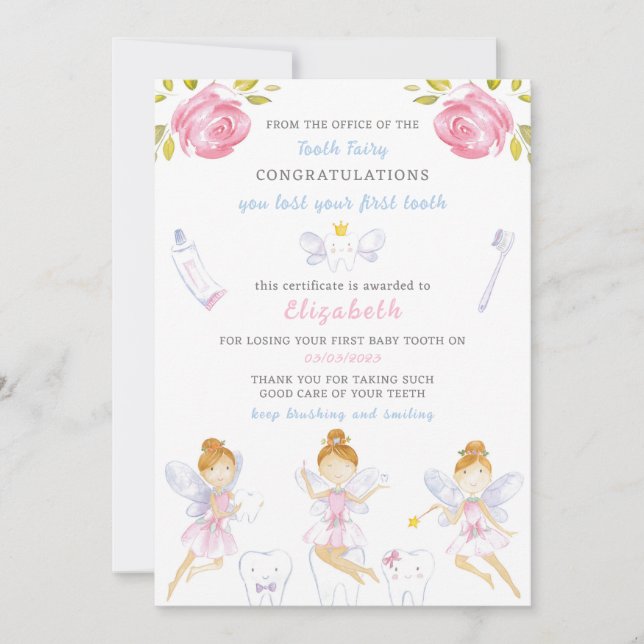 Tooth Fairy Letter Invitation (Front)