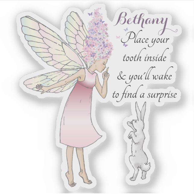 Tooth Fairy Poem Kids Personalised Label (Front)