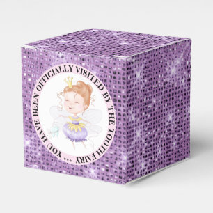 Tooth fairy princess official visit purple sparkle favour box