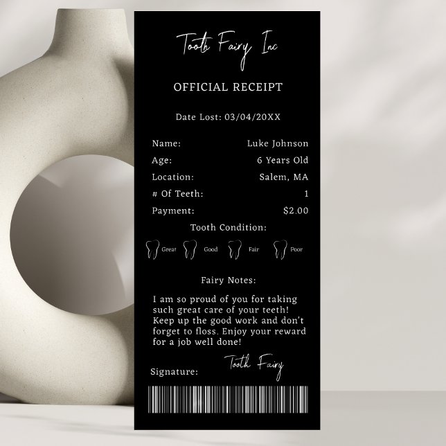 Tooth Fairy Receipt Certificate First Tooth Lost Invitation (Creator Uploaded)