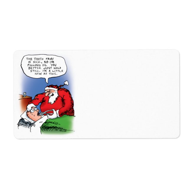Tooth Fairy Santa Funny Christmas Cartoon (Front)