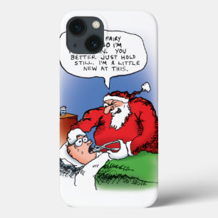 Tooth Fairy Santa Funny Christmas Cartoon iPhone 13 Case