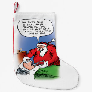 Tooth Fairy Santa Funny Christmas Cartoon Small Christmas Stocking