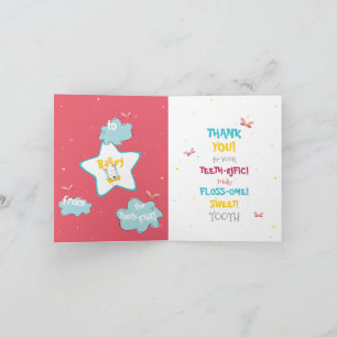 Tooth Fairy Sparkly Magical Funny Adorable Punny Card