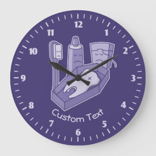 Tooth Funeral Large Clock