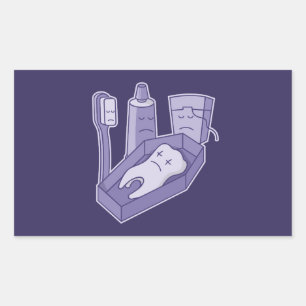 Tooth Funeral Rectangular Sticker