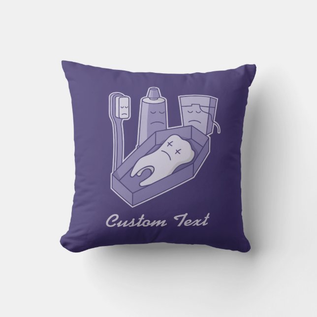 Tooth Funeral Throw Pillow (Front)