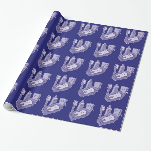 Tooth Funeral Wrapping Paper (Unrolled)