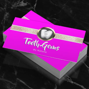 Tooth Gems Teeth Whitening Dental Crystal Salon Business Card