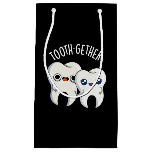 Tooth-gether Funny Tooth Pun Dark BG Small Gift Bag