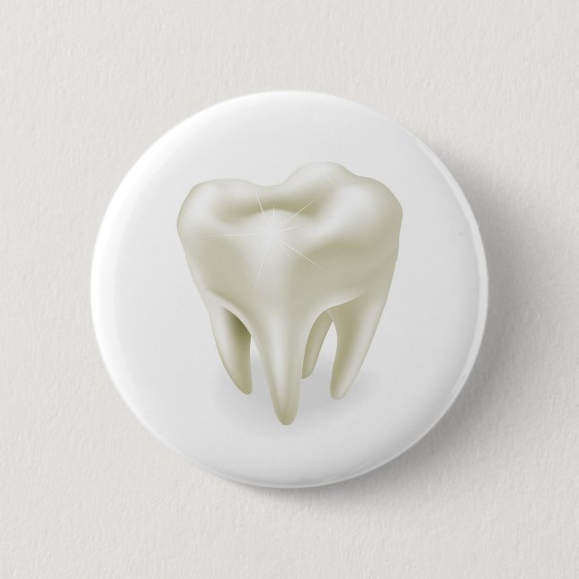Tooth illustration 6 cm round badge (Front)